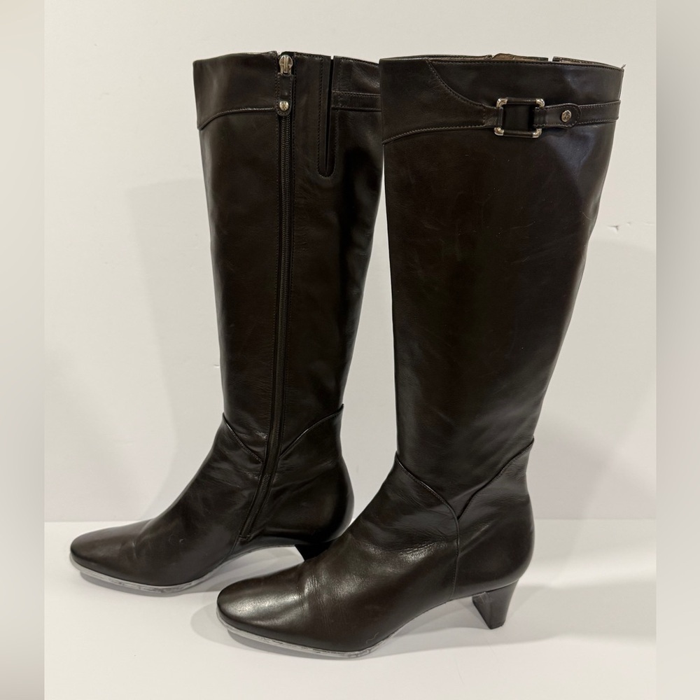 Cole Haan dark brown espresso Leather Knee-High Boots Women’s 7 B Made in Brazil